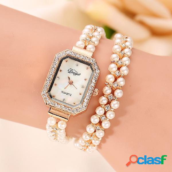 Relógio de cristal elegante do bracelete do cristal de