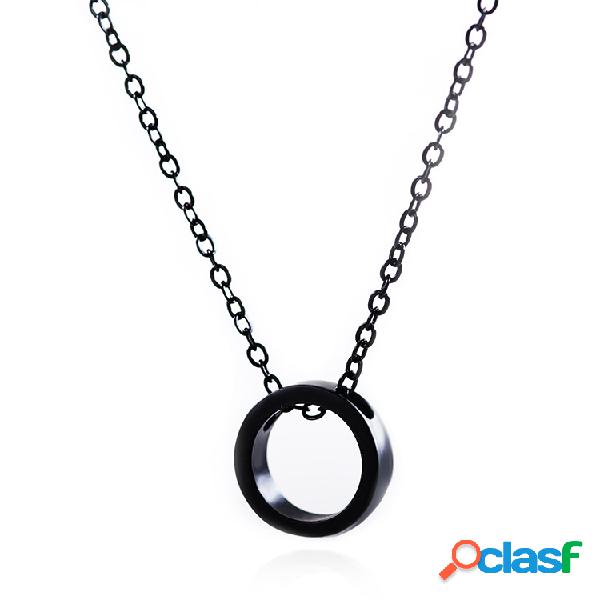 Simples Anel Pingente Colares Classic Unisex Clavícula