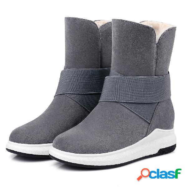 Womem Inverno Quente Luxuoso Forrado Cruz Banda Botas De