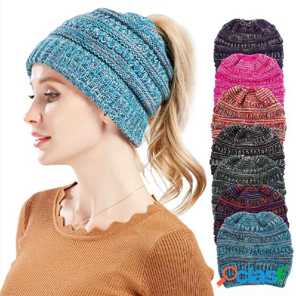Womens inverno multifuncional chapéu bagunçado chapéu