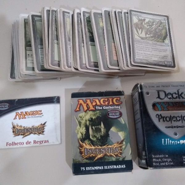 243 cartas magic + brinde 69 deck protectors
