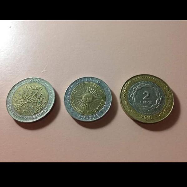3 Moedas Pesos Argentina Ler Descrição R$42
