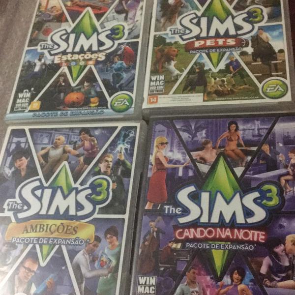 4 expansões the sims 3 pouco usado