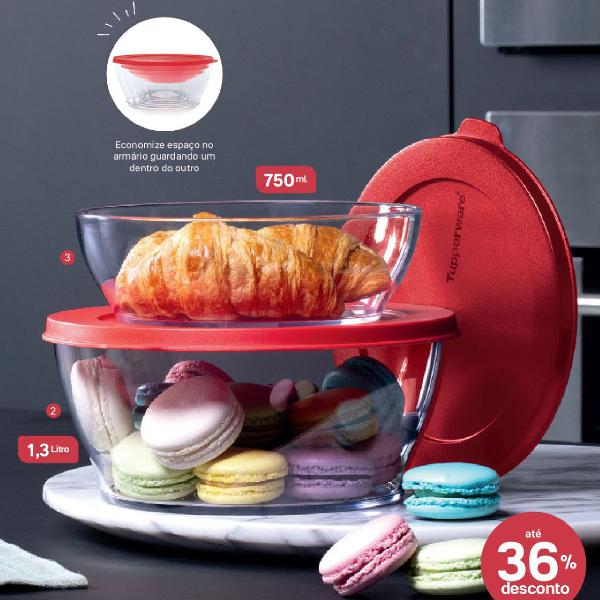 Tigelas linha clear Tupperware