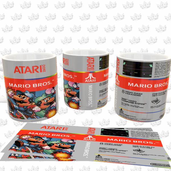 caneca atari anos 80 mario bros.