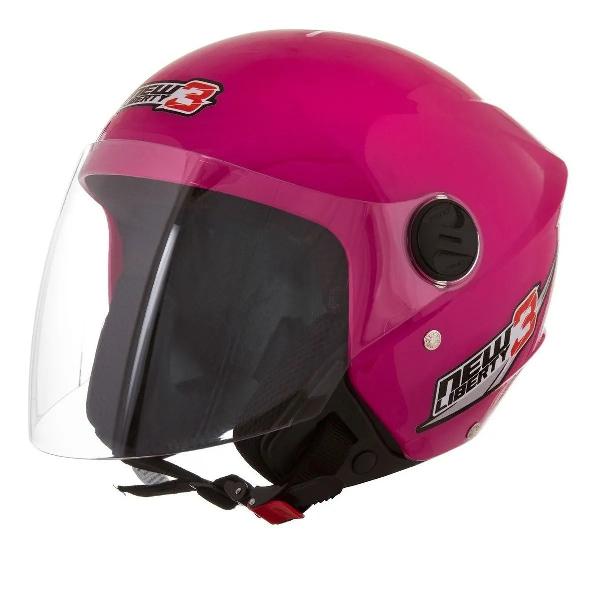 capacete rosa moto aberto new liberty 3 three pro tork
