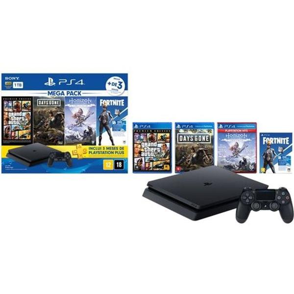 console ps4 1tb controle dualshock 4 - sony