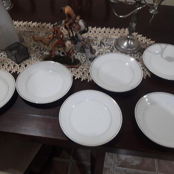 kit 12 pratos de jantar porcelana d. pedro 2 brasil