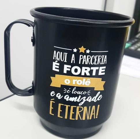 Caneca alumínio personalizada R$ 10,00