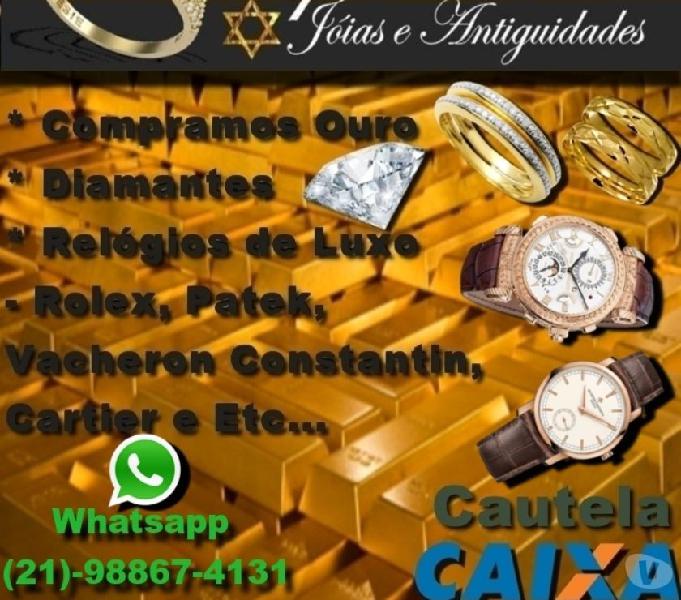 Compro ouro, prata, platina, diamantes, relógios de luxo