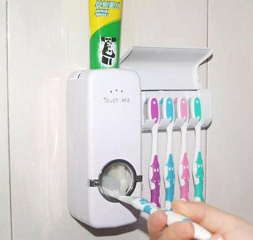Dispenser de creme dental com suporte para escovas
