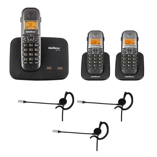 Telefone 2 Linhas Ts 5150 + 2 Ramais + 3 Fones Intelbras