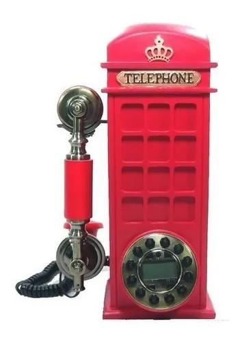 Telefone Com Fio Cabine Londrina Retro Vintage