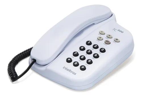 Telefone Com Fio Intelbras Tc 500 Branco Com Chave Bloqueio