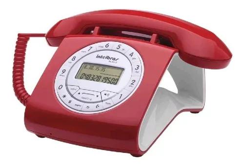 Telefone Retro Vintage Com Fio Tc8312 Vermelho - Intelbras