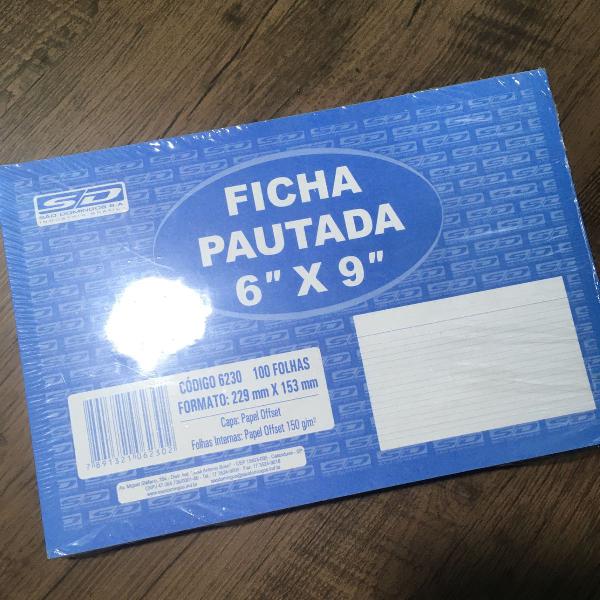 fichas pautadas 6/9 100 folhas