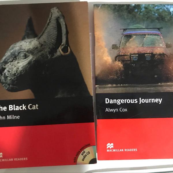 livros inglês the black cat e dangerous journey