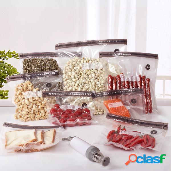 10 Pcs Selo Reutilizável Alimentos Vácuo Fresco Bolsa