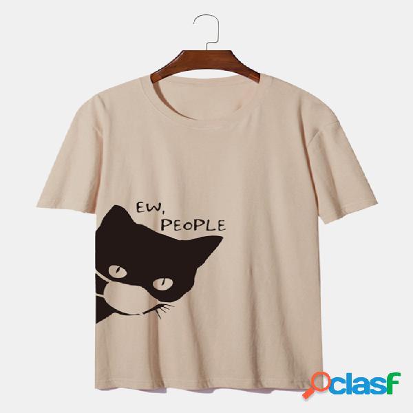 100% Algodão 7 Cores Cat Máscara Impresso Casual Home