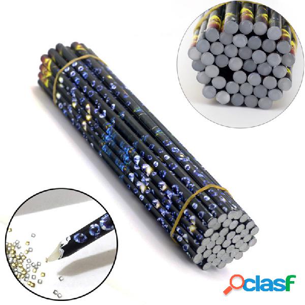 10Pcs Cera Resina Rhinestone Picker Pencil Gem Jewel Bead