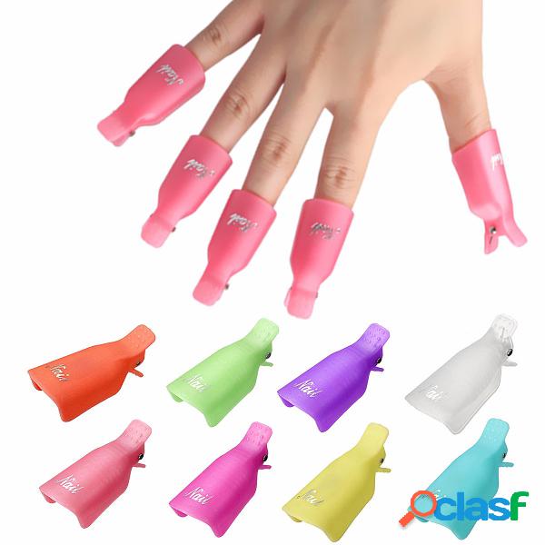 10Pcs UV Gel Polish Removedor Clips Caps Nail Cleaner