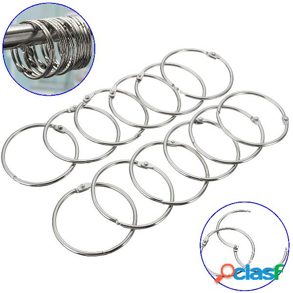 12Pcs Stainless Steel Circle Shower Curtain Gancho Bath