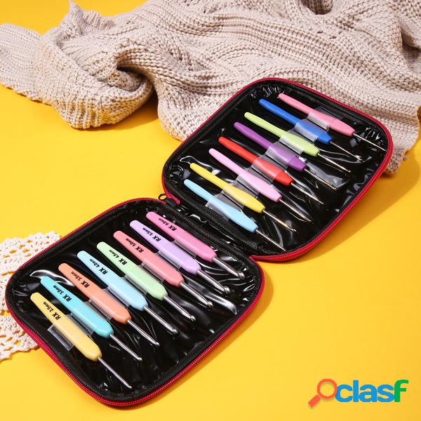 16Pcs Set Multi-color Crochet Ganchos Kit Fio Ferramentas de