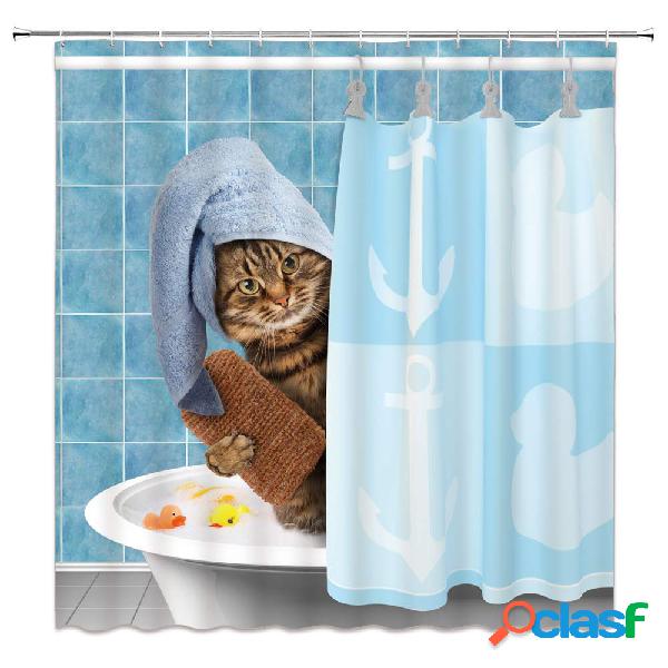 180 * 180 cm simulação gato bonito banho Banheiro cortina