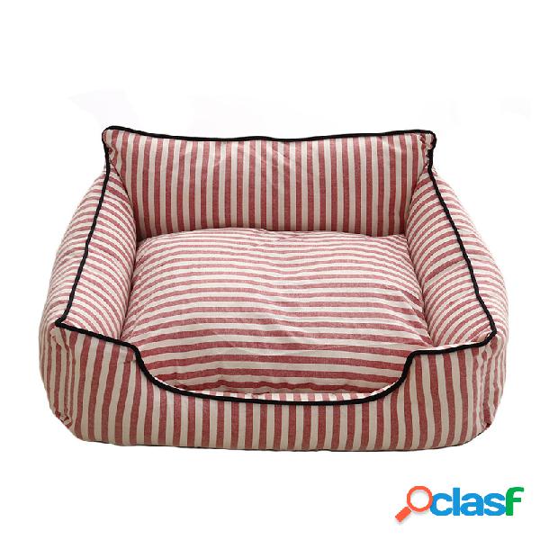 2 Cores Stripe Padrão Pet Sofá Cama Mat Cão Gato Sofá