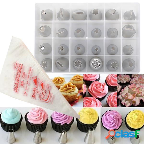 24pcs decoração de bolo de gelo dicas de bicos de