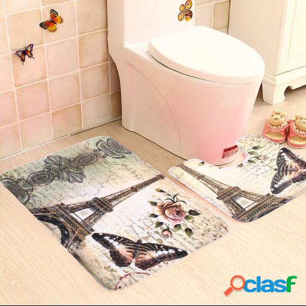 2PCS Super Absorbent Toilet Mat Set Tapete De Banheiro Floor