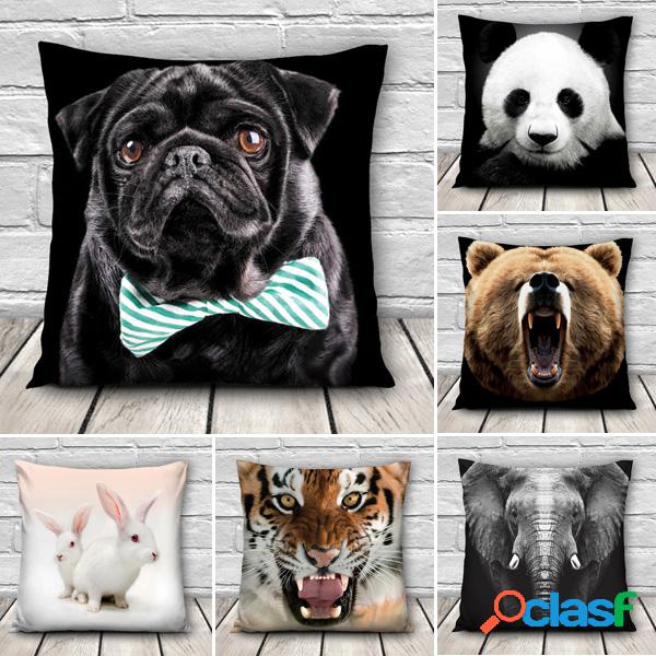 3D Animal Patterns Throw Pillow Case Sofa Office Car Cushion