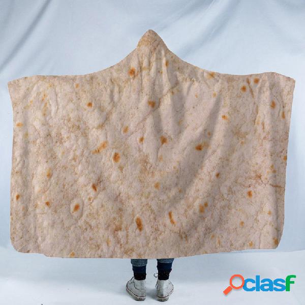 3D Mexicano Burritos Taco Cobertor Wearable Com Capuz Manto