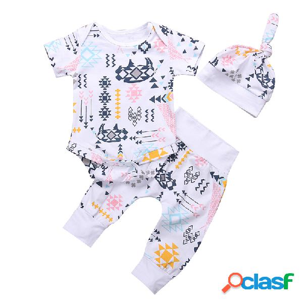 3PCS Impresso Roupa de bebê recém-nascido definida para