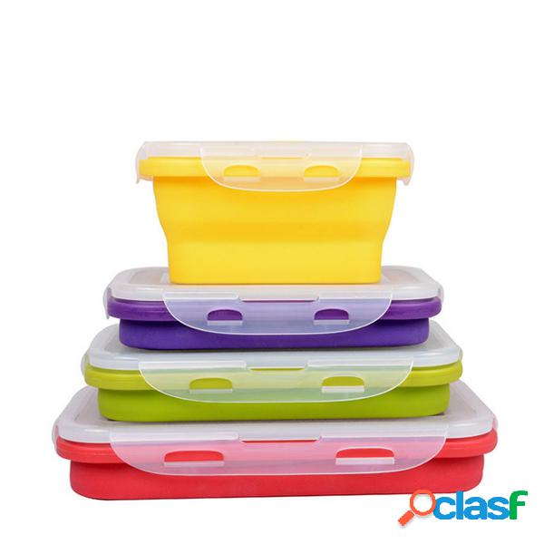 4 pcs Eco Recipiente Lancheira Comida Fresca Manter Box