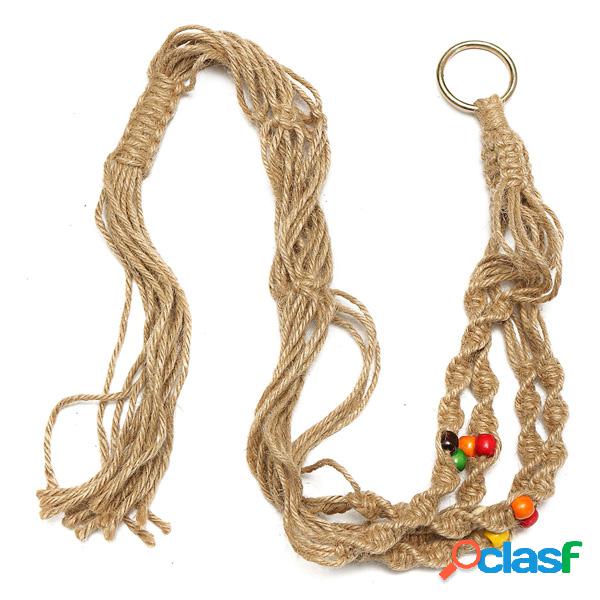 42 polegadas cor bead flowerpot hanger macramé corda corda