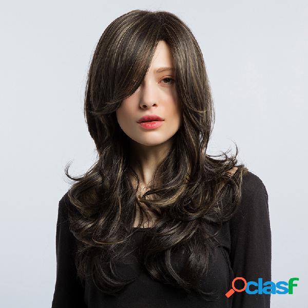 50cm Elegant Mix Color Wavy Synthetic Hair Long Curly Matt