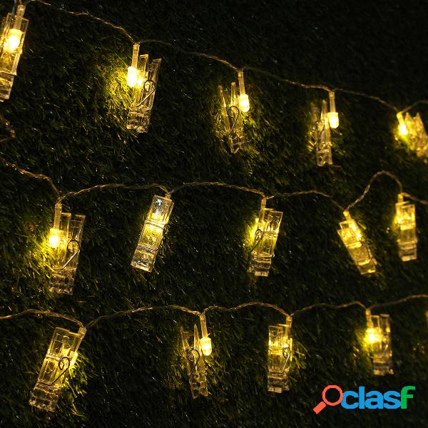 5M 40LED Bateria Poder Foto Peg Clip Shape Fairy String