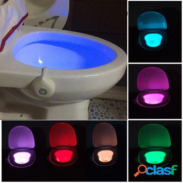 8 cores mudando luzes do toalete movimento ativado luzes da