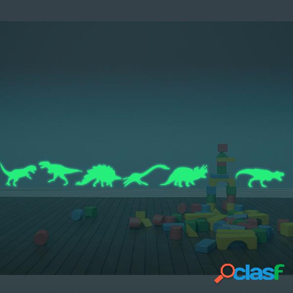 9PCS Wall Stickers Dinosaurs Decal Luminous Fluorescent Home