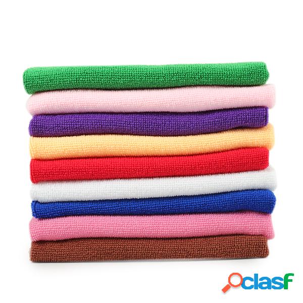 9pcs 9 Microfibra de cor toalhas de lavagem absorvente macio