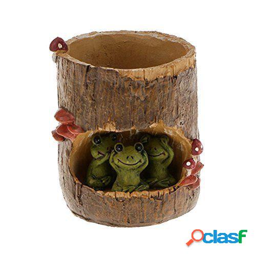 Adorável Resina Planta Suculenta Flor Bonsai Plantador Pot