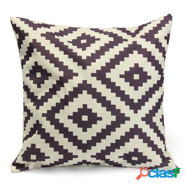 Algodão Linen Geometry Throw Pillow Case Office Cushion