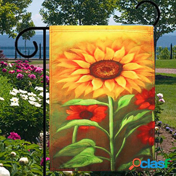 Bandeira Do Jardim de flores 12.5X18 "Dupla Face Bandeiras