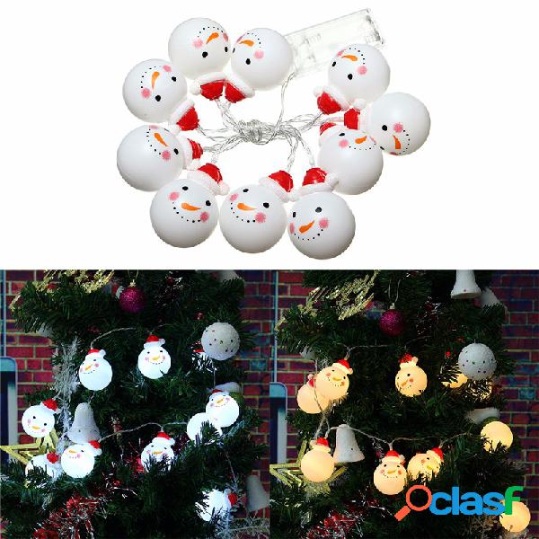 Bateria Powered 1.2M 10LED Snowman String Fairy Light