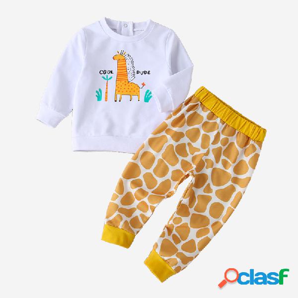 Bebê girafa dos desenhos animados impressão mangas