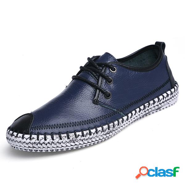 Big Size Cap-toes Stitching Lace Up Sport Flat Casual Shoes