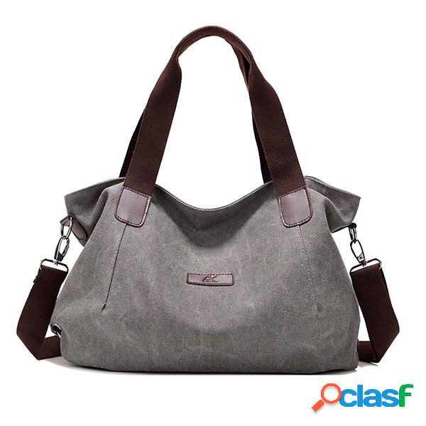 Bolsa De Ombro Casual De Tela Com Grande Capacidade A