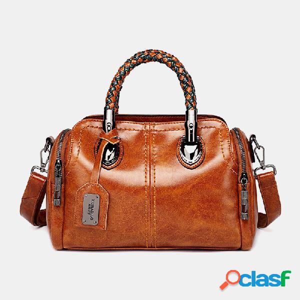 Bolsa Vintage Óleo Couro de cera Crosssbody Bolsa