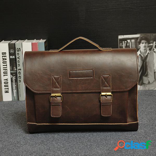 Bolsa de couro vintage PU Classic bolsa de homens